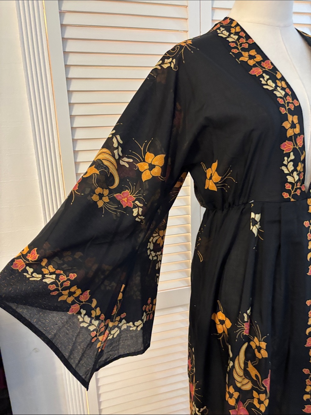 Celia Dragouni kimono floral maxi dress, M - Picture 5 of 9